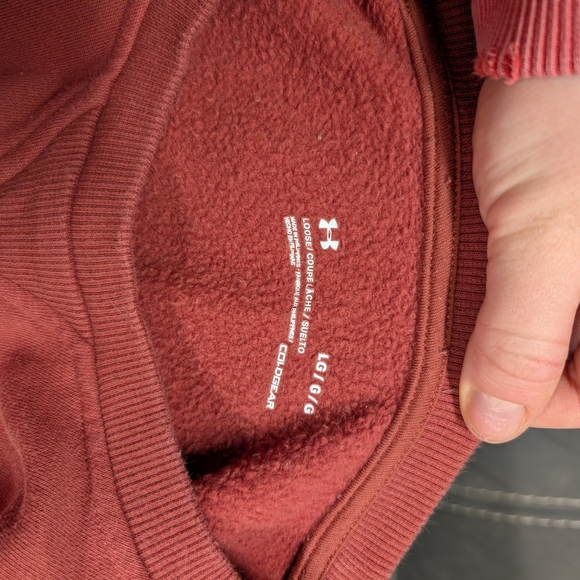 Under Armour Rust Sweater Oversized Large Coldgear Camo Crewneck Sweatshirt - Picture 4 of 5